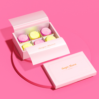 Chine en vrac mat laminé pâtisserie paquet couvercle et Base rose boîte-cadeau luxe 6 pièces beignet Macaron boîte d'emballage