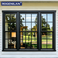 Ventanas Corredizas Dobles de Aluminio con Triple Vidrio, Resistentes a Huracanes, Marca ROGENILAN, Ahorro de Energía, con Rejilla