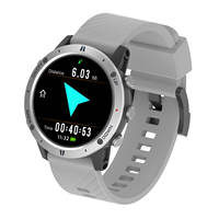 Montre connectée Sunroad G5 Pro avec bracelet en silicone orange, écran OLED rond, GPS, suivi de l'altitude, moniteur de fréquence cardiaque pour les sports de plein air