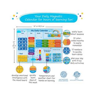 Calendrier magnétique quotidien pour enfants, 58 pièces, mon premier calendrier quotidien pour enfants, tout sur <span class=keywords><strong>aujourd</strong></span>'<span class=keywords><strong>hui</strong></span>, tableau des jours de la <span class=keywords><strong>semaine</strong></span>, calendrier pour enfants - Product Image 6