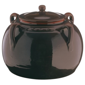 Plato para Verduras de Terracota con 4 Asas, Línea Marrón, Diámetro 20 cm - Product Image 1