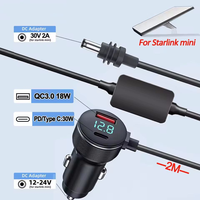 Cable de Alimentación para Auto Mindpure Starlink Mini, 12V-24V, Encendedor de Cigarrillos a Cable DC, IP68 Impermeable con Pantalla LED, 18AWG, Carga de 5A