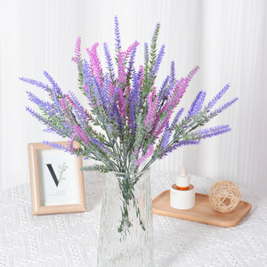 Flower Delight - Ramo de Lavanda Artificial, Color Morado y Rosa, Realista, Decoración para el Hogar, Accesorios para Exteriores, Material de Goma Suave - Product Image 1