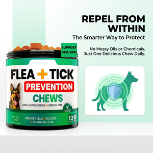 Suplemento Masticable para <span class=keywords><strong>Perros</strong></span> contra Pulgas y Garrapatas con Semillas de Lino, Neem y Vitaminas <span class=keywords><strong>B</strong></span>, para el Cuidado de la Piel Canina - Product Image 4