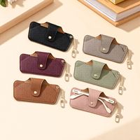 Porte-cartes multifonction en cuir PU et étui à lunettes de soleil avec porte-clés, logo personnalisé accepté, vente en gros