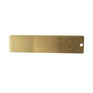 Copper Mini Ruler 12Cm Portable <b>Bookmark</b> Style Measuring Tool For Stationery Use - Product Image 1