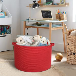 Wholesale Cute Round <b>Woven</b> <b>Basket</b> Cotton Rope Toy <b>Basket</b> Storage Bins for Organizer - Product Image 4