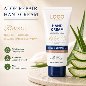 Crème pour les mains hypoallergénique sans parfum, enrichie en aloe vera, hydratation 24h, marque privée, 7 hydratants, 3 vitamines - Product Image 4