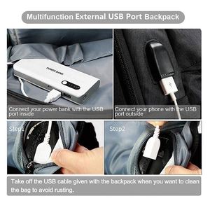 BSCI Factory Business Laptop <b>Backpack</b> Side Load <b>Computer</b> Travel Bag Usb Port Water Resistant 15.6 Inch Black - Product Image 4