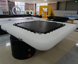 <span class=keywords><strong>Hamaca</strong></span> <span class=keywords><strong>de</strong></span> <span class=keywords><strong>agua</strong></span> inflable para deportes acuáticos con portavasos, plataforma flotante inflable portátil redonda con malla para yate - Product Image 3