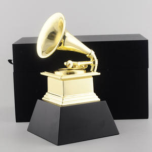 Trophées Grammy 22 cm, récompenses en métal de haute qualité, alliage de zinc doré, <span class=keywords><strong>trompette</strong></span> musicale, souvenirs, trophée Grammy personnalisé - Product Image 5