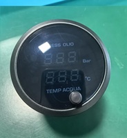 Gauge Digital Boost dan EGT Ganda 52mm dengan Alarm Puncak dan Reset 12V/24V Bezel Perak/Hitam Lensa Smoked/Clear