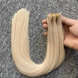 Bande de cheveux humains russe doublement dessinée extension de cheveux extension de cheveux vierge naturelle de haute qualité
