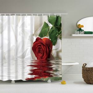 <span class=keywords><strong>Rideau</strong></span> de douche imprimé de pétales de Rose, revêtement en <span class=keywords><strong>tissu</strong></span> imperméable, pour salle de bains, <span class=keywords><strong>baignoire</strong></span> recouvert - Product Image 4