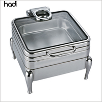 2026 Hochwertiger 6-Liter-Chafing Dish für Luxus-Events aus 304 Edelstahl für Catering-Buffets mit Induktion und Glasabdeckung