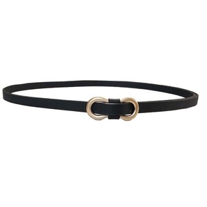 Cinturón Delgado de Cuero PU Runqi, Color Negro, Hebilla con Anillo en D, Cierre Automático, Talla Grande 105cm, Otoño 2025 - Product Image 1