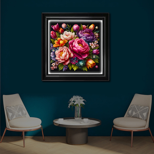 Vente en gros d'usine, impression numérique sur toile, art mural, fleur bleue, 3 pièces, art mural pour salon, impressions décoratives - Product Image 6