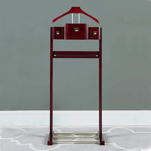 Perchero de pie multifuncional de madera maciza de alta gama, estilo antiguo, con 5 estantes, 48x35x119cm, para el hogar u oficina. - Product Image 2