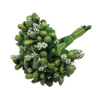 12 pièces/bouquet 144 pièces baies de fête fleur artificielle étamine fil tige sucre mariage feuilles étamine pour la décoration de boîte de mariage