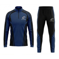 Ensemble de survêtement athlétique personnalisé avec haut à demi-zip et pantalon de jogging pour l'entraînement sportif OEM ODM
