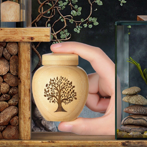 Eco-Friendly Modern <b>Glass</b> Round <b>Terrarium</b> Fish for with Wooden Base Self-Cleaning Mini Aquarium for Office Desk Home Decor - Product Image 3