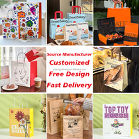 Anpassbare Logo Kraft Papiertüte Hot Stamp ing Wieder verwendbare Geschenk verpackung für Kleidung Schuhe Kerzen Crafts Food