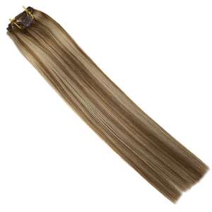 Clip de Venta caliente en extensiones de cabello humano Remy clip de doble dibujado en extensiones de cabello - Product Image 1