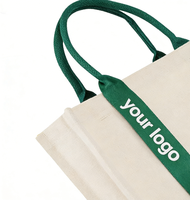 Sac fourre-tout en coton structuré grande capacité OEM ODM avec logo personnalisé, poche intérieure zippée, renforcé, pour cadeaux d'entreprise, fabricant en gros