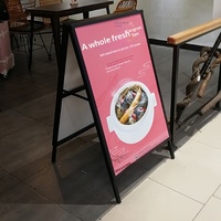 Support publicitaire extérieur en fer pour supermarché, présentoir portatif sur pied pour panneau KT, détachable et résistant au vent