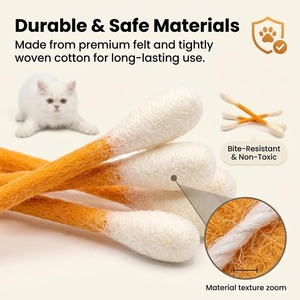 Bulk OEM/ODM Cotton Swab Shaped Catnip Chew Stick – Durable <b>Interactive</b> Cat <b>Toy</b> <b>for</b> Teeth Cleaning, <b>Pet</b> Supplies - Product Image 1