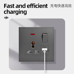 Nhà Máy Giá đa chức năng điện phổ ổ cắm tường Switched ổ cắm với nhanh chargingtype A + C USB chỉ Số cổng - Product Image 6