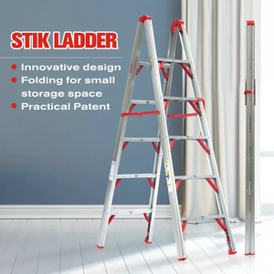Extension de bâton d'escalier pliant en aluminium multi-usages, cadre en A échelle à chevrons <span class=keywords><strong>scala</strong></span> per soppalco - Product Image 4