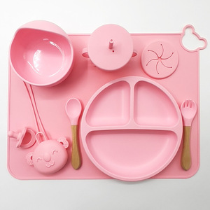 Juego de Vajilla de Silicona Segura para Niños Pequeños, Libre de BPA, Platos y Tazones Irrompibles con Succión, con Tenedor y Cuchara, Lindo Diseño de Dibujos Animados - Product Image 3