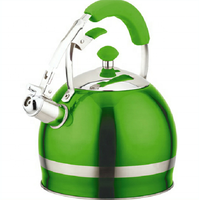 Théière moderne à fond d'induction avec bouilloire à sifflet en acier inoxydable 3L avec poignée en bakélite Conception d'ustensiles de cuisine