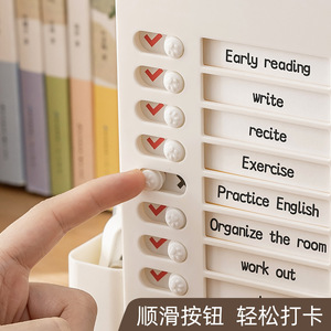 Rotating Pen Holder Plastic Square Desktop Storage Box With Weekly Goal Tracker For Study Organization - Product Image 4
