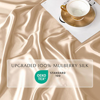 Ensemble de draps pliés en soie 100% de qualité supérieure, écologiques, lavés, 3 pièces, couleur unie, draps-housses et taies d'oreiller