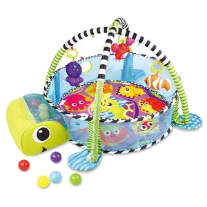 Kinderen 3 In 1 Schildpad Baby Speelmat Draagbare Gym En Oceaan Ball Pit Zachte Speelmatten Voor Pasgeboren Peuters Baby Activiteit Gym