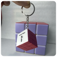 Porte-clés cube magique numérique UV de 3,5 cm au design unique, idéal pour logo personnalisé et paysages extérieurs