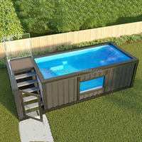 Piscine conteneurisée sur mesure 20ft 40ft, très demandée, avec jets d'eau pour l'entraînement de natation des enfants et de la famille