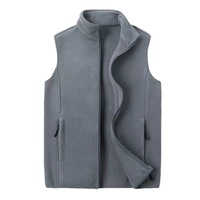 Chaleco de Forro Polar para Hombre con Logo Personalizado OEM de Corte Entallado Chaqueta sin Mangas de Forro Polar con Cremallera Completa para Caza y Actividades al Aire Libre