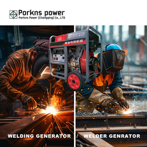Pokns Power 5kw 7kva 8kva 가솔린 디젤 엔진 구동 용접기 발전기 반전 발전기가있는 휴대용 용접기 - Product Image 2