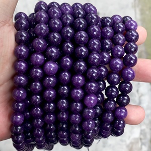 Perles rondes en améthyste naturelle optimisée 7A pour la création de bijoux DIY, accessoires de fabrication manuelle, vente en gros directe d'usine Yiwu - Product Image 3