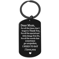 Nouveau porte-clés personnalisé, bijou tendance, cadeau pour maman, plaque rectangulaire en acier inoxydable, porte-clés avec inscription.