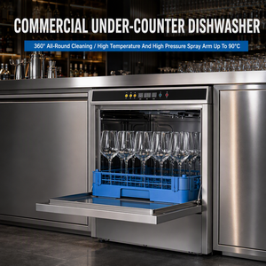 Professional Bar Glassware Cleaner Under-<b>bench</b> Dishwasher with Transparent <b>Window</b> Rapid Cycle Washing Station Pro - Product Image 3