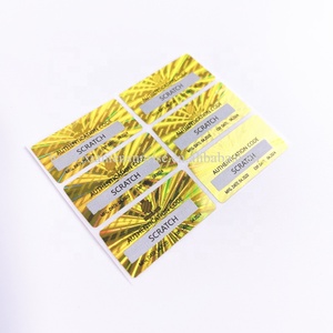 Custom <strong>Strong</strong> <strong>Adhesive</strong> Serial Number Hologram <strong>Sticker</strong> With Qr Code Shiny Gold Background Label <strong>Sticker</strong> - Product Image 3