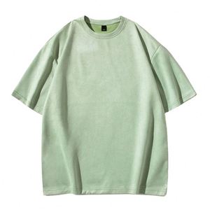 Wholesale 2024 Summer Suede Fabric New Fashion Stylish Style O-neck Popular Solid Color Casual Men's <b>T</b>-shirts - Product Image 3