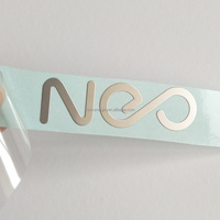 Autocollants de transfert de logo en nickel électroformé ultra-mince personnalisés, étiquettes métalliques autocollantes pour flacons de soins de la peau