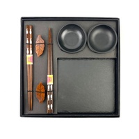 Service de table en ardoise à Sushi personnalisé avec baguettes en bois et plat en mélamine service de table de Restaurant coffret cadeau