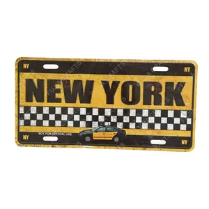 Recuerdo personalizado Nueva York 30*15cm Metal Aluminio Placa de matrícula de coche