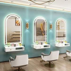 Meubles de salon modernes à prix d'usine, vente chaude, miroir de coiffure avec éclairage LED, tiroir solide, MDF, pour salon de beauté et de coiffure - Product Image 5